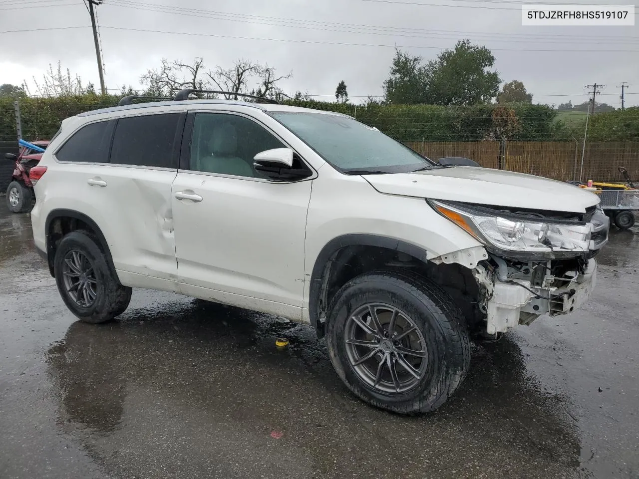 2017 Toyota Highlander Se VIN: 5TDJZRFH8HS519107 Lot: 45015524