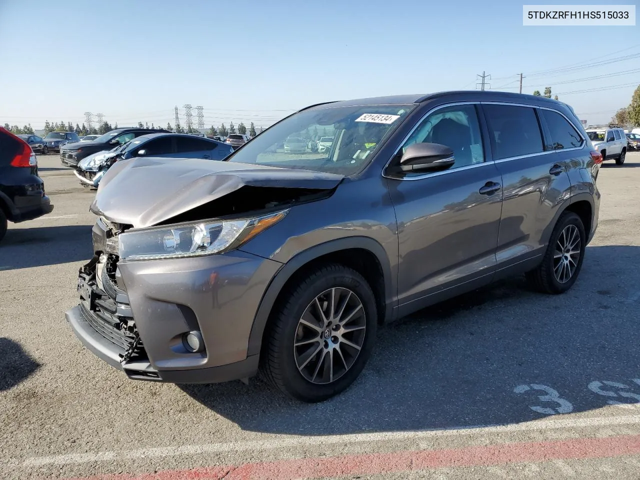 2017 Toyota Highlander Se VIN: 5TDKZRFH1HS515033 Lot: 52145134