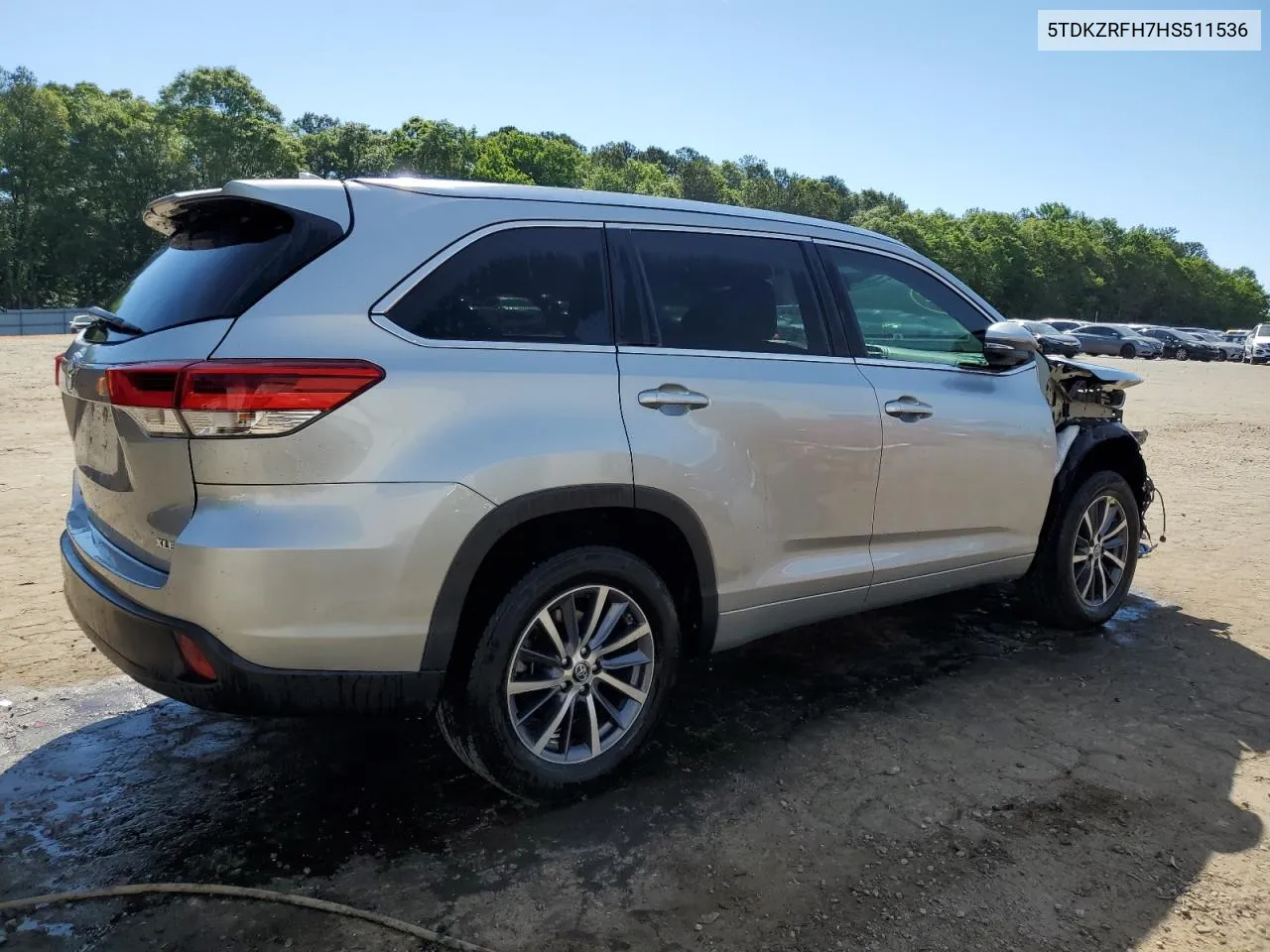 2017 Toyota Highlander Se VIN: 5TDKZRFH7HS511536 Lot: 52928854