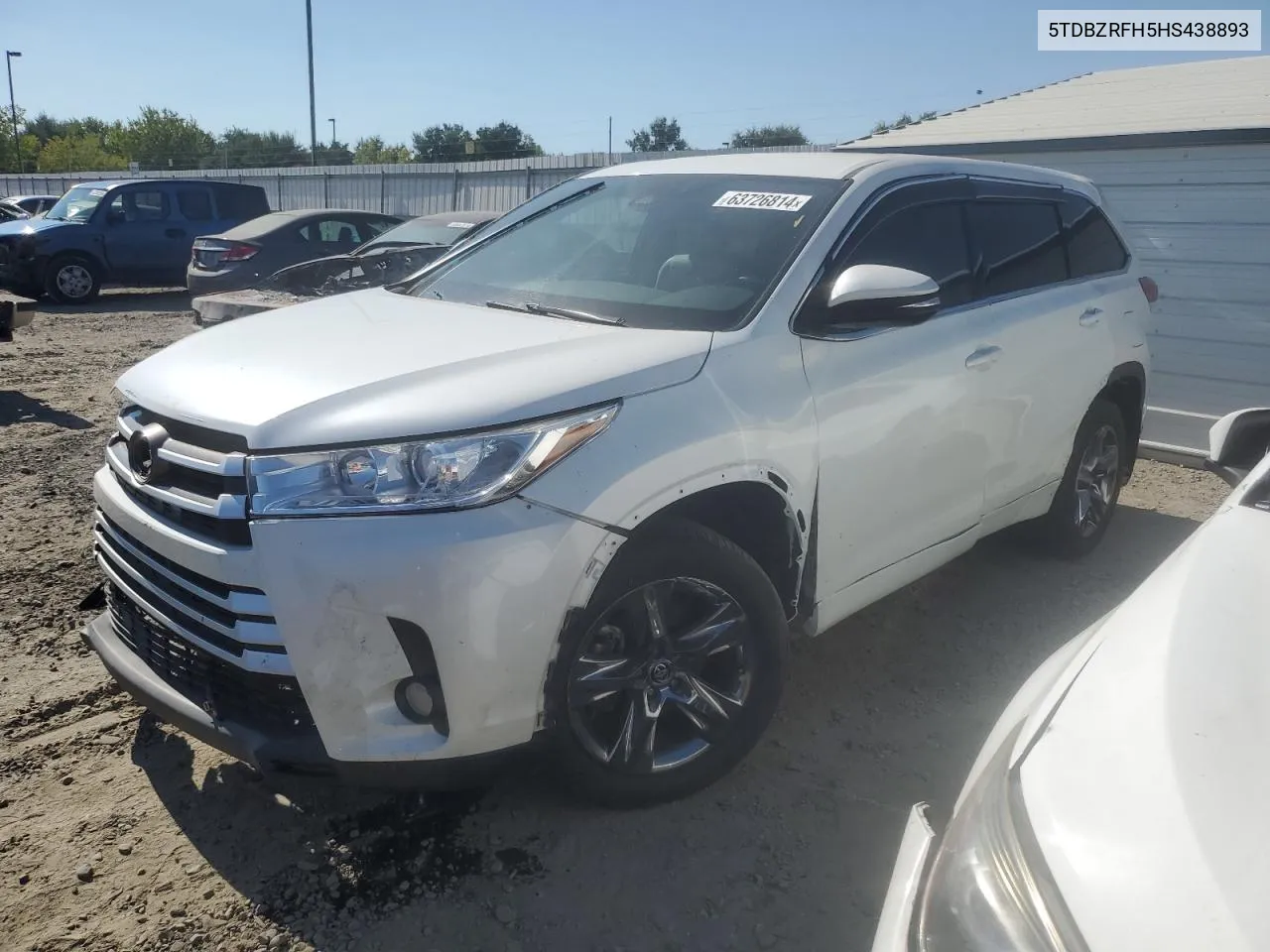 2017 Toyota Highlander Le VIN: 5TDBZRFH5HS438893 Lot: 63726814