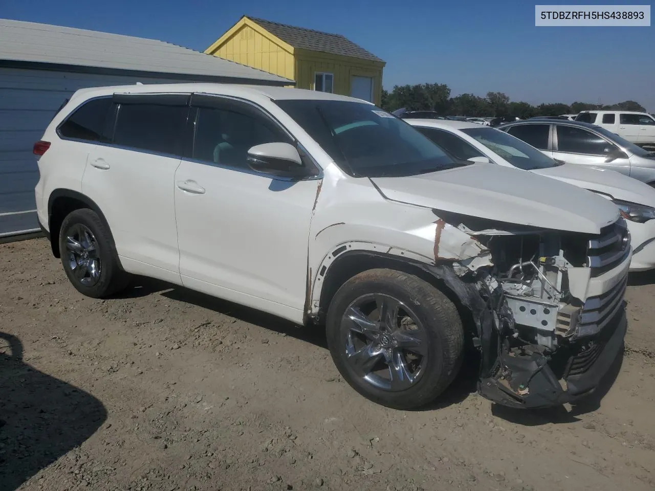 2017 Toyota Highlander Le VIN: 5TDBZRFH5HS438893 Lot: 63726814