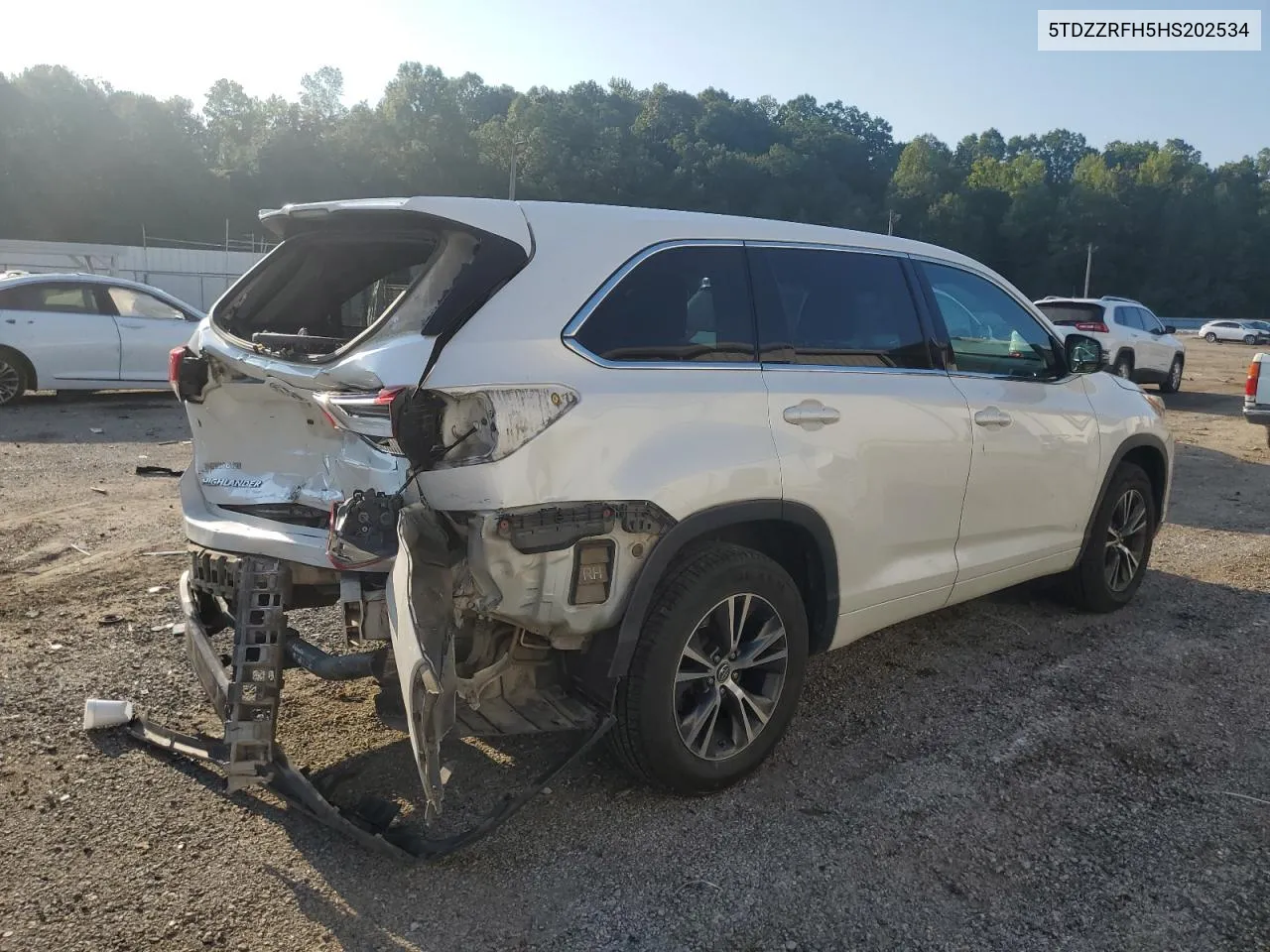 2017 Toyota Highlander Le VIN: 5TDZZRFH5HS202534 Lot: 68647914