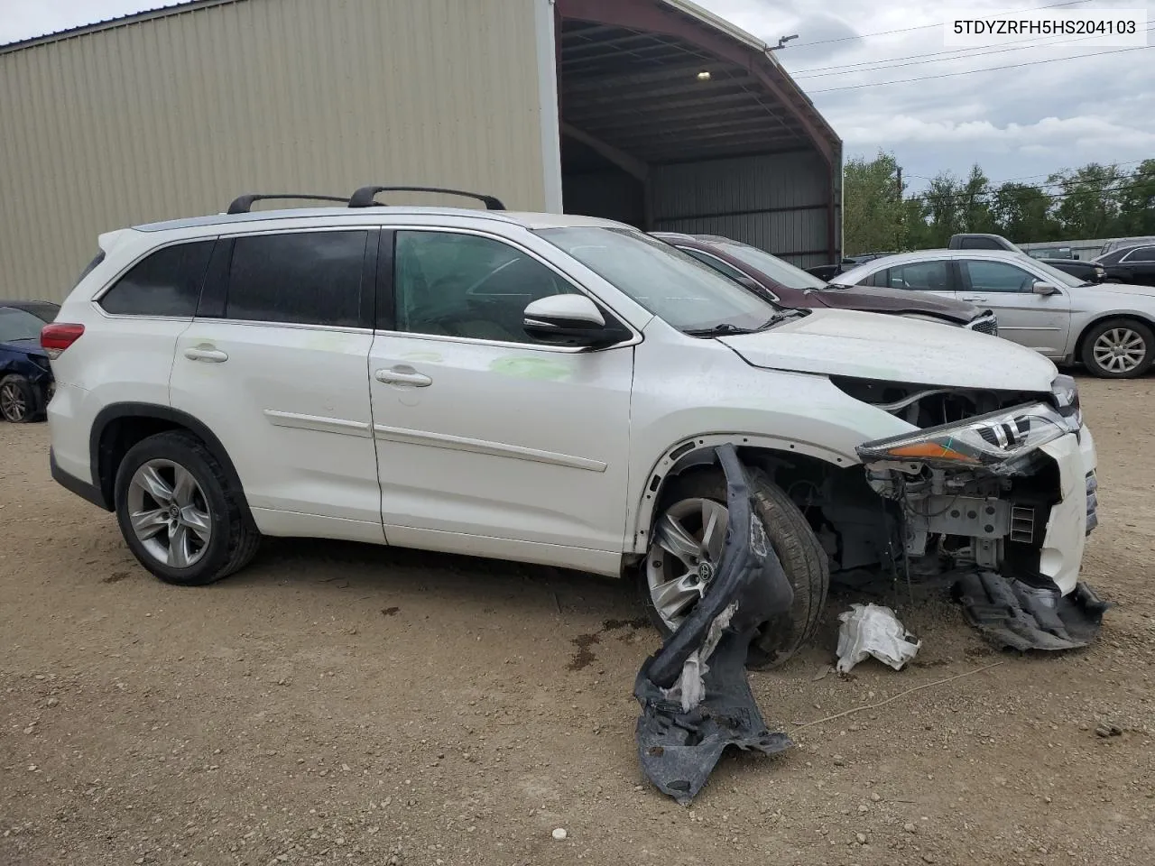 2017 Toyota Highlander Limited VIN: 5TDYZRFH5HS204103 Lot: 69005604