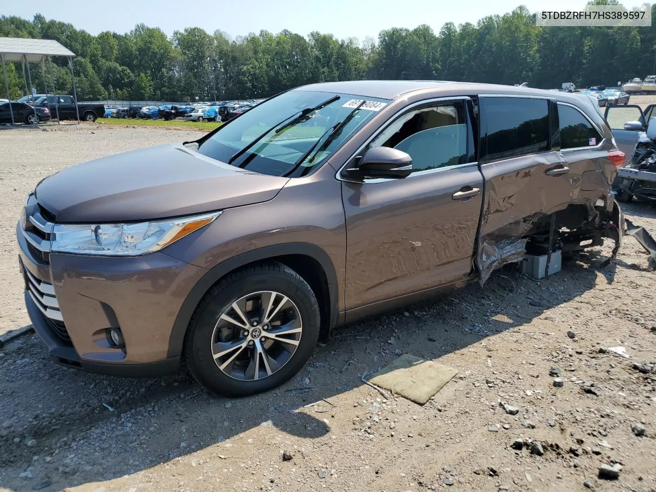 2017 Toyota Highlander Le VIN: 5TDBZRFH7HS389597 Lot: 69139084