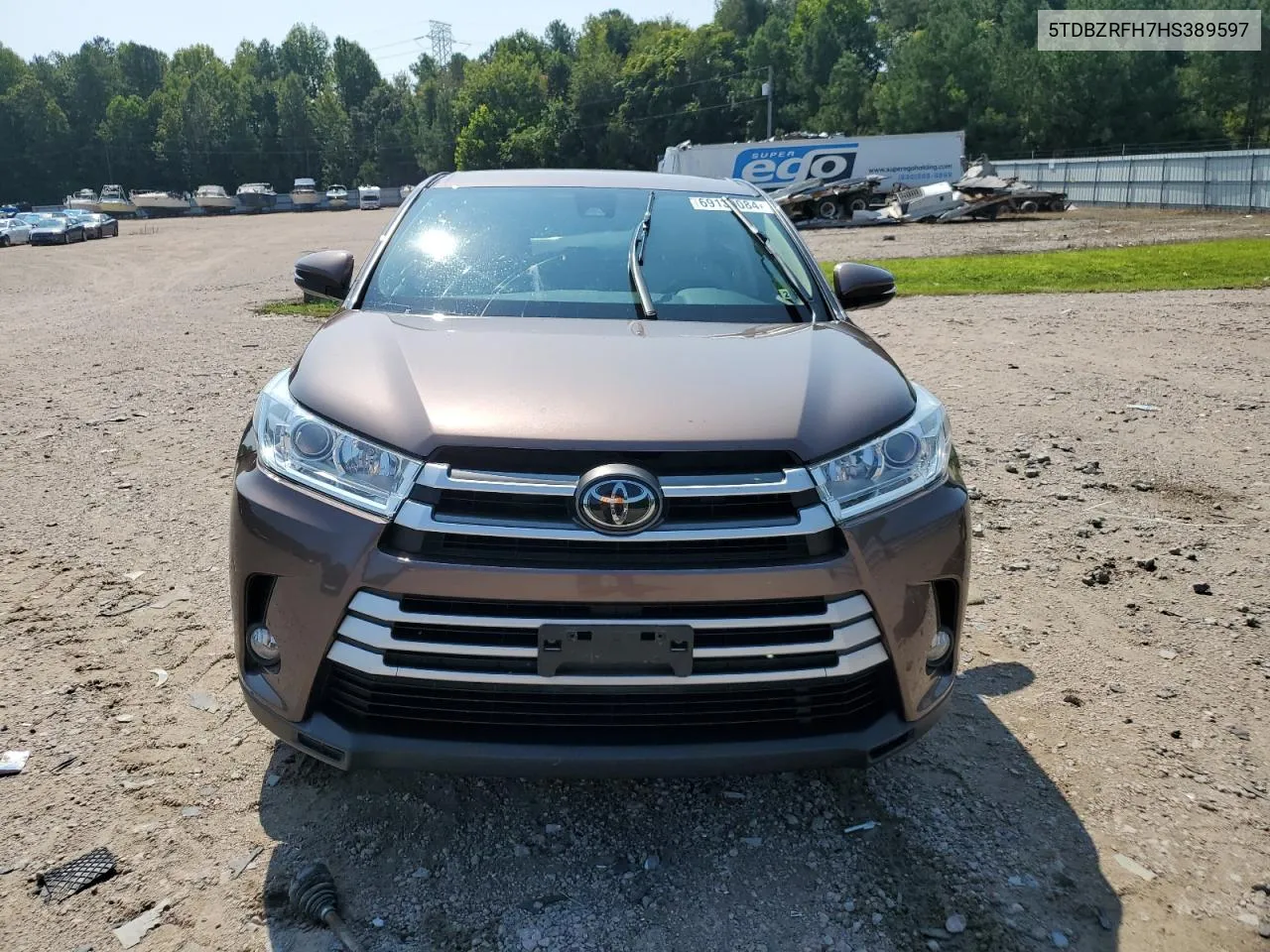 5TDBZRFH7HS389597 2017 Toyota Highlander Le