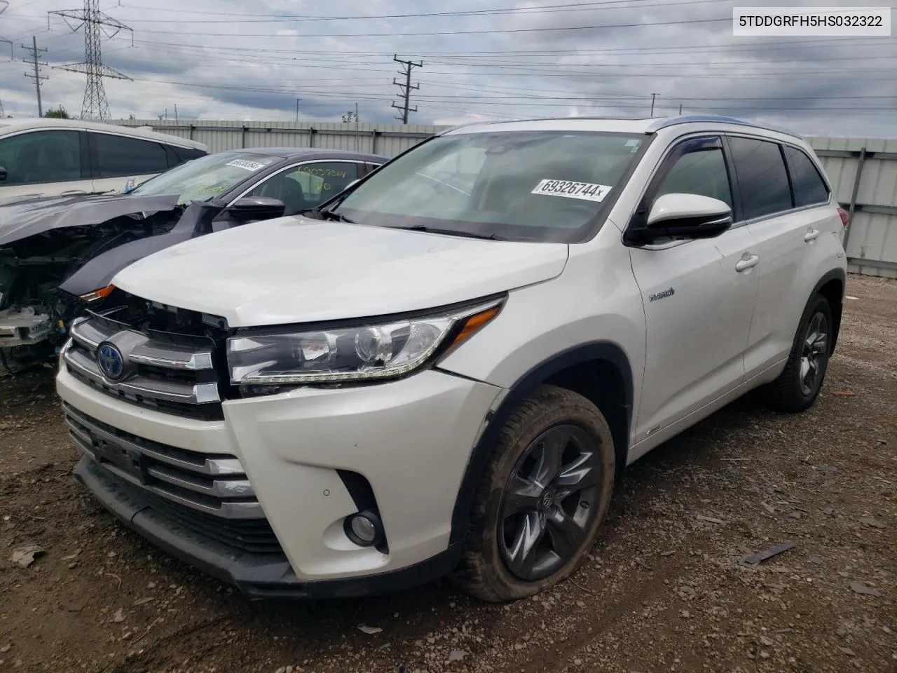 2017 Toyota Highlander Hybrid Limited VIN: 5TDDGRFH5HS032322 Lot: 69326744