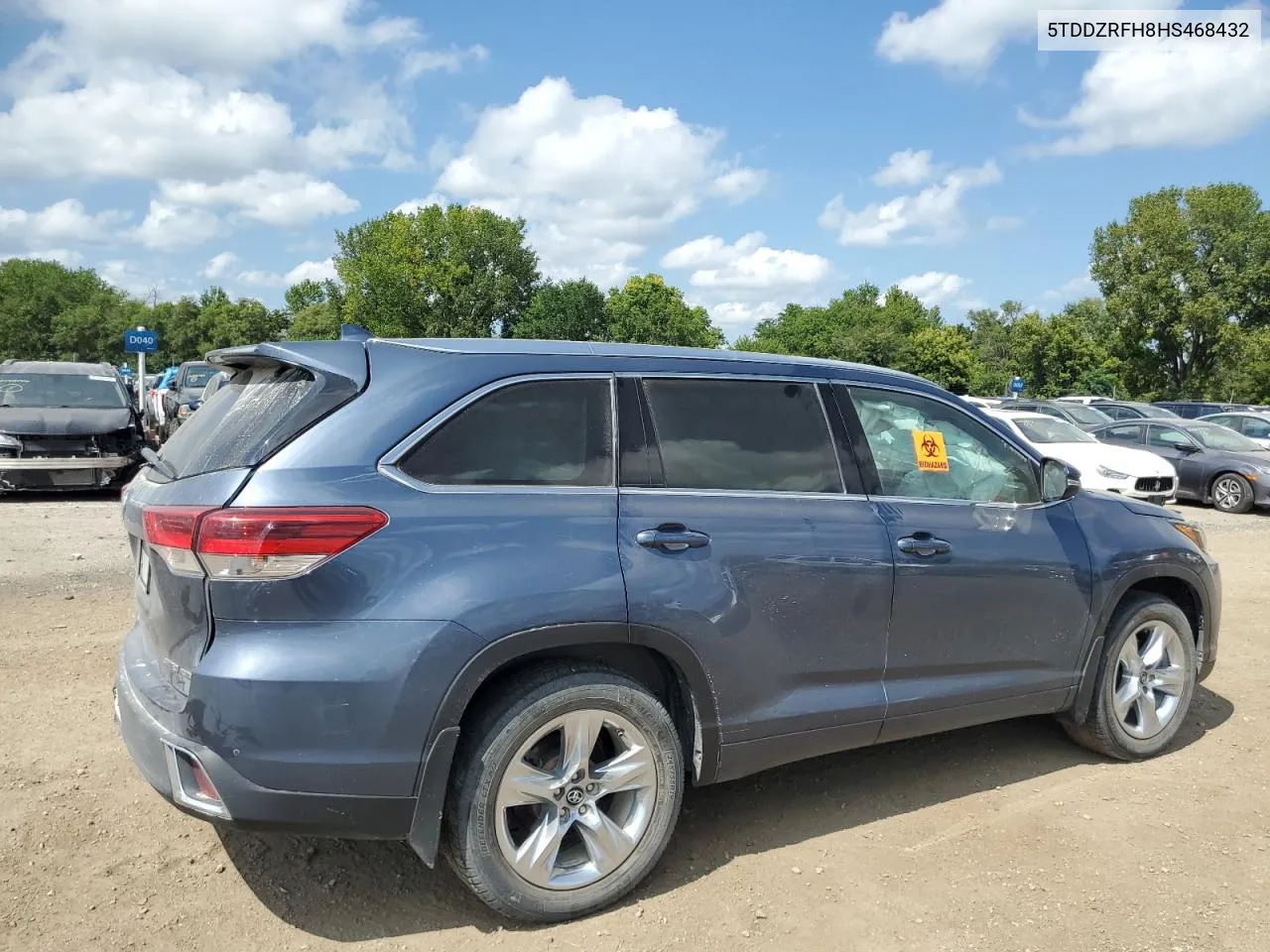 5TDDZRFH8HS468432 2017 Toyota Highlander Limited