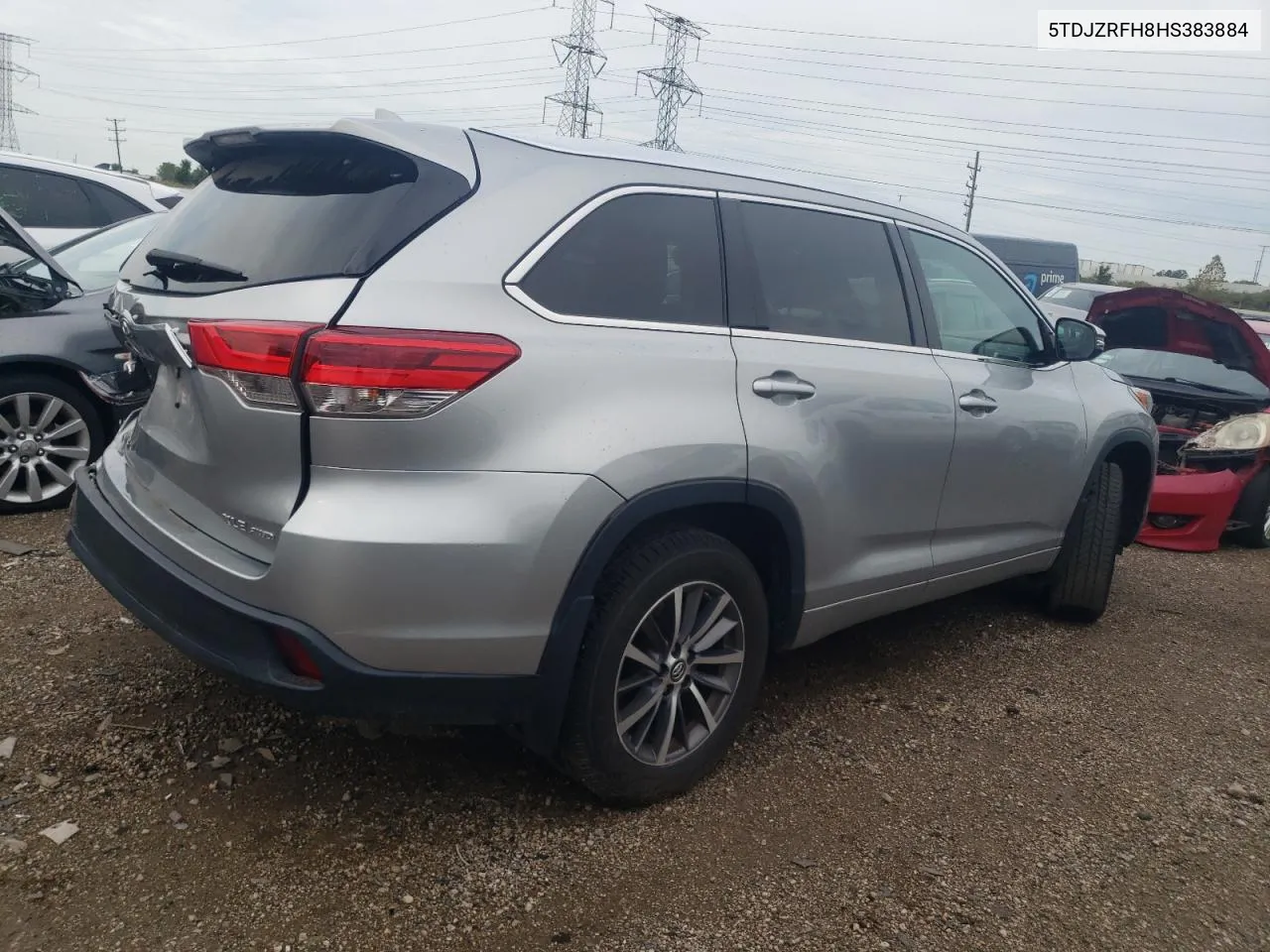 5TDJZRFH8HS383884 2017 Toyota Highlander Se