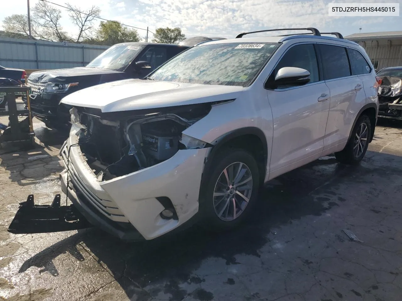 2017 Toyota Highlander Se VIN: 5TDJZRFH5HS445015 Lot: 70376634