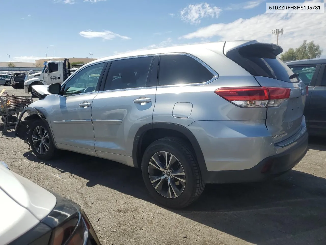 2017 Toyota Highlander Le VIN: 5TDZZRFH3HS195731 Lot: 71990964