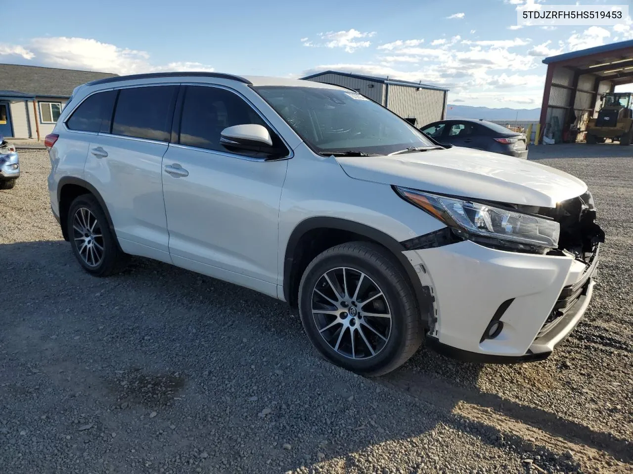 5TDJZRFH5HS519453 2017 Toyota Highlander Se