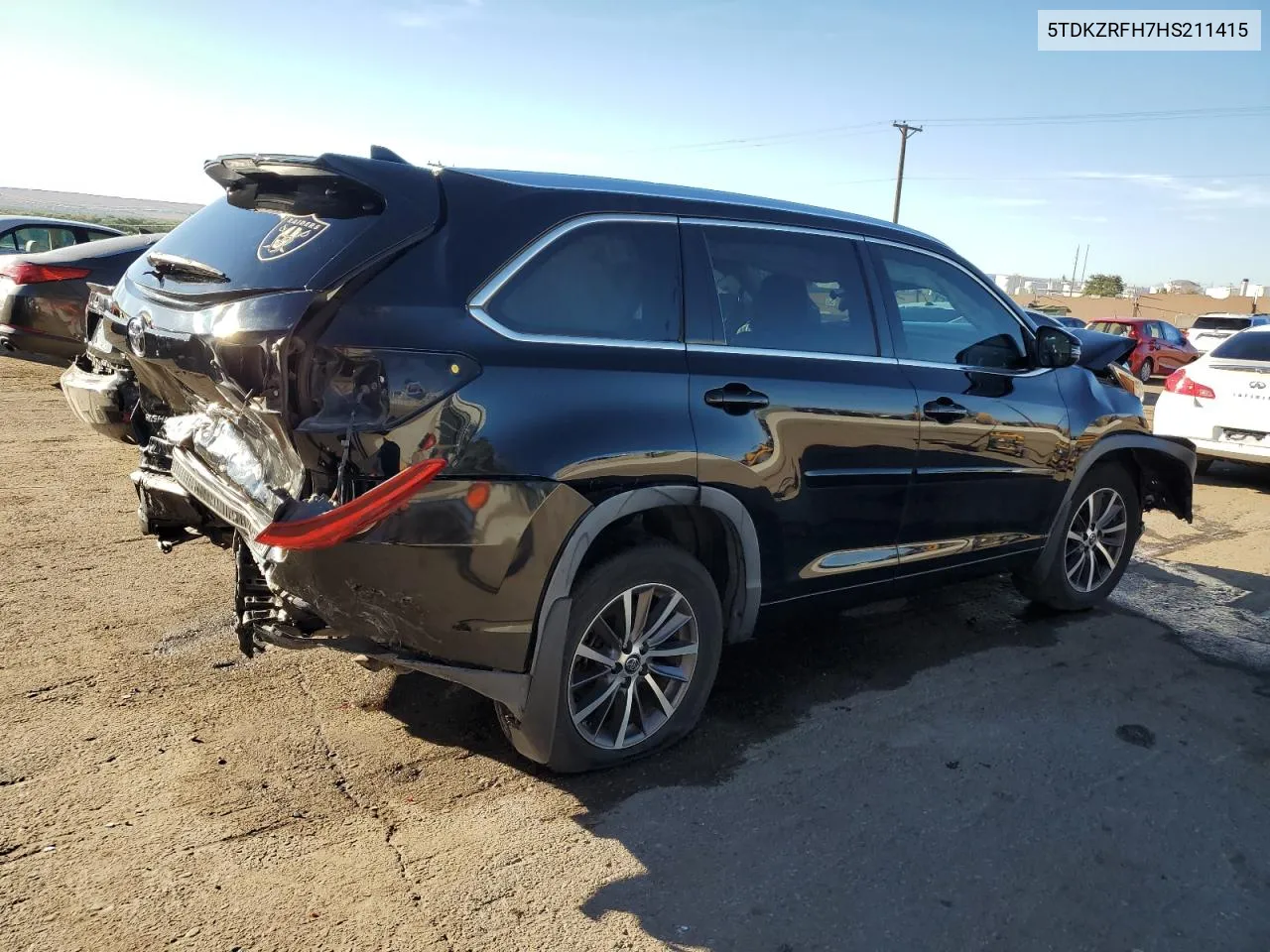 2017 Toyota Highlander Se VIN: 5TDKZRFH7HS211415 Lot: 72937354