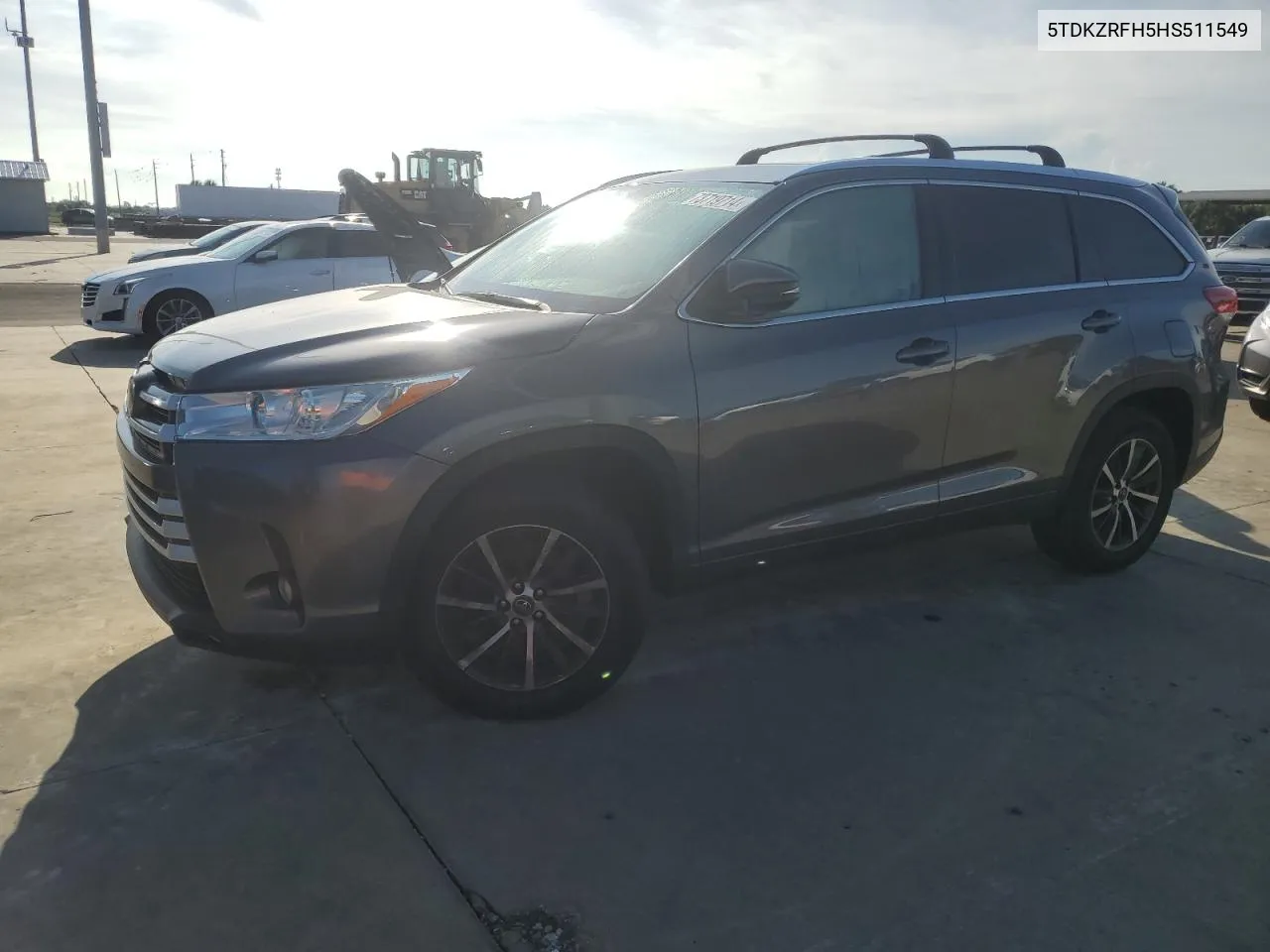 5TDKZRFH5HS511549 2017 Toyota Highlander Se