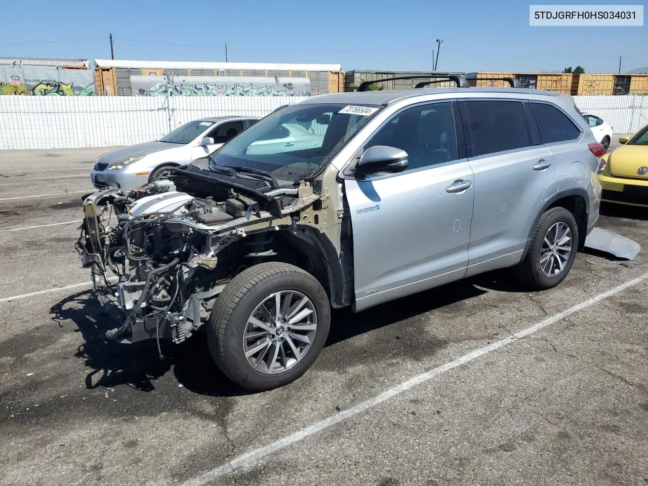 2017 Toyota Highlander Hybrid VIN: 5TDJGRFH0HS034031 Lot: 73766504