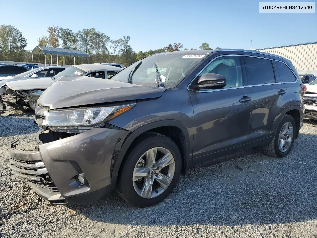 2017 Toyota Highlander Limited VIN: 5TDDZRFH6HS412540 Lot: 75479724