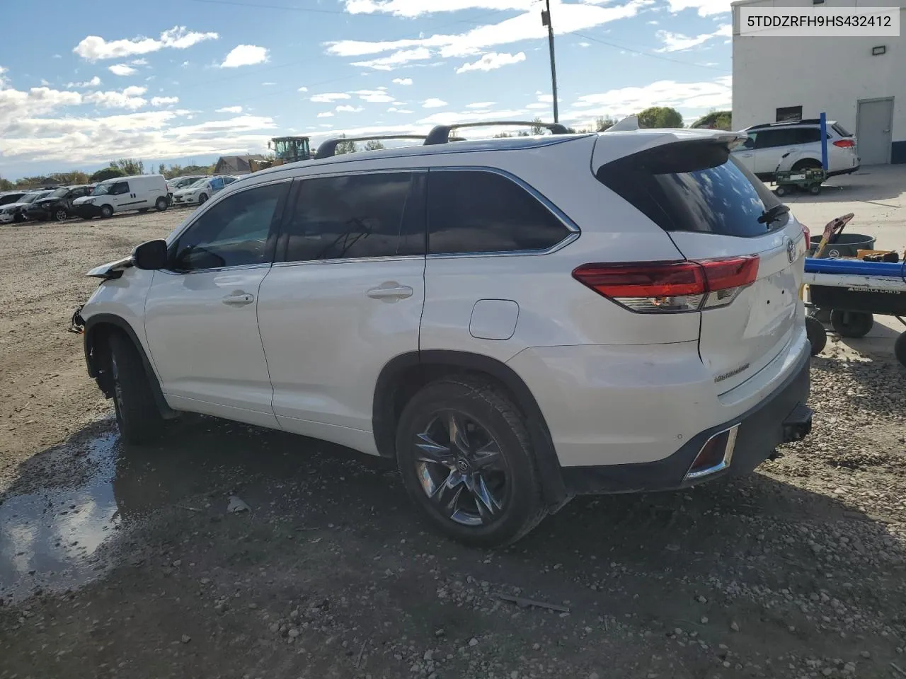 2017 Toyota Highlander Limited VIN: 5TDDZRFH9HS432412 Lot: 76625854