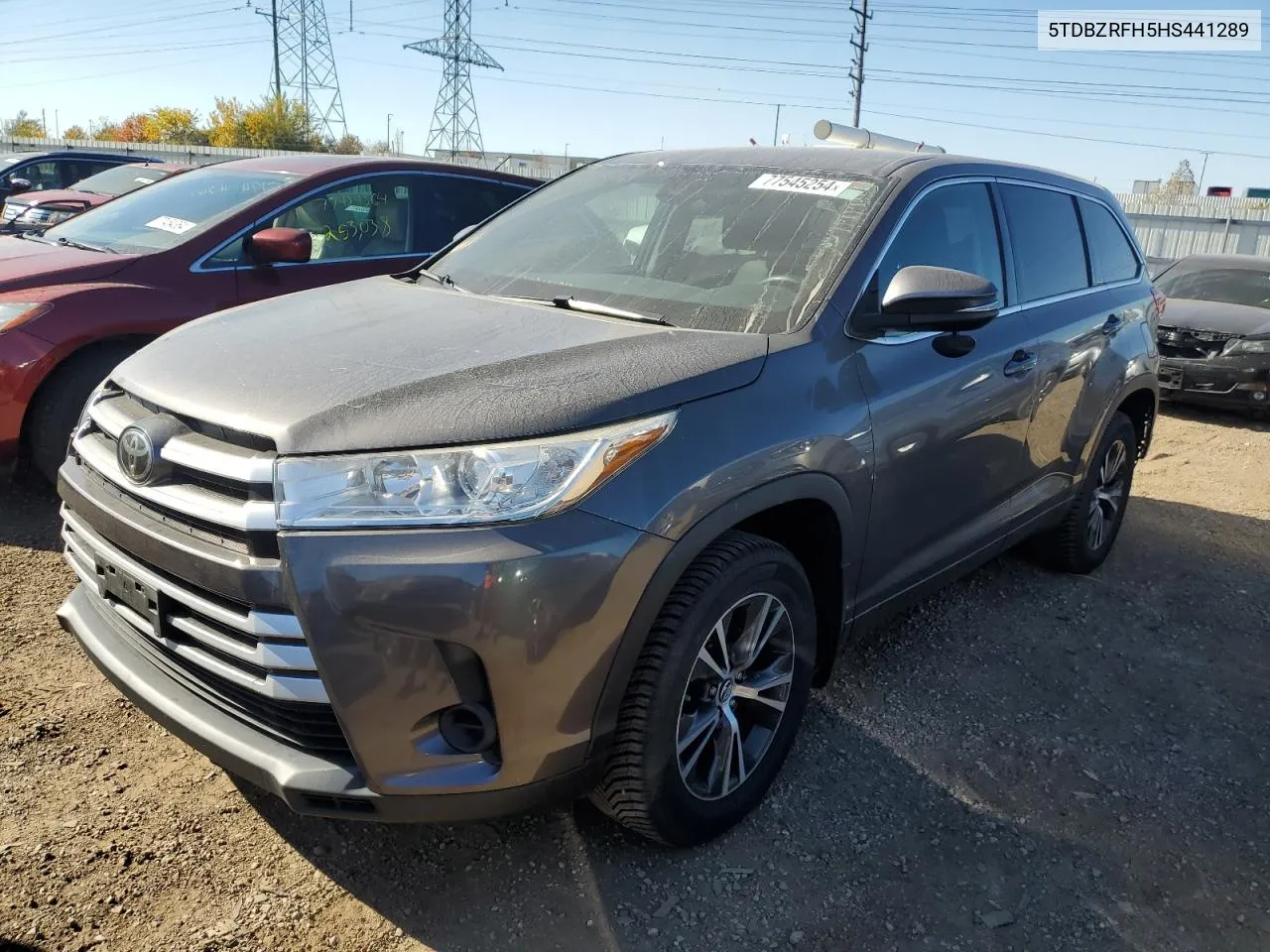 2017 Toyota Highlander Le VIN: 5TDBZRFH5HS441289 Lot: 77545254