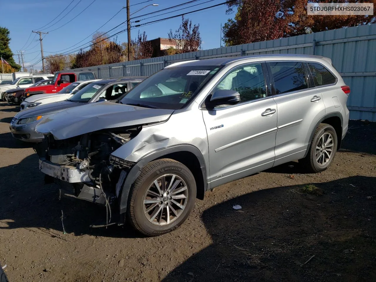 5TDJGRFHXHS023067 2017 Toyota Highlander Hybrid