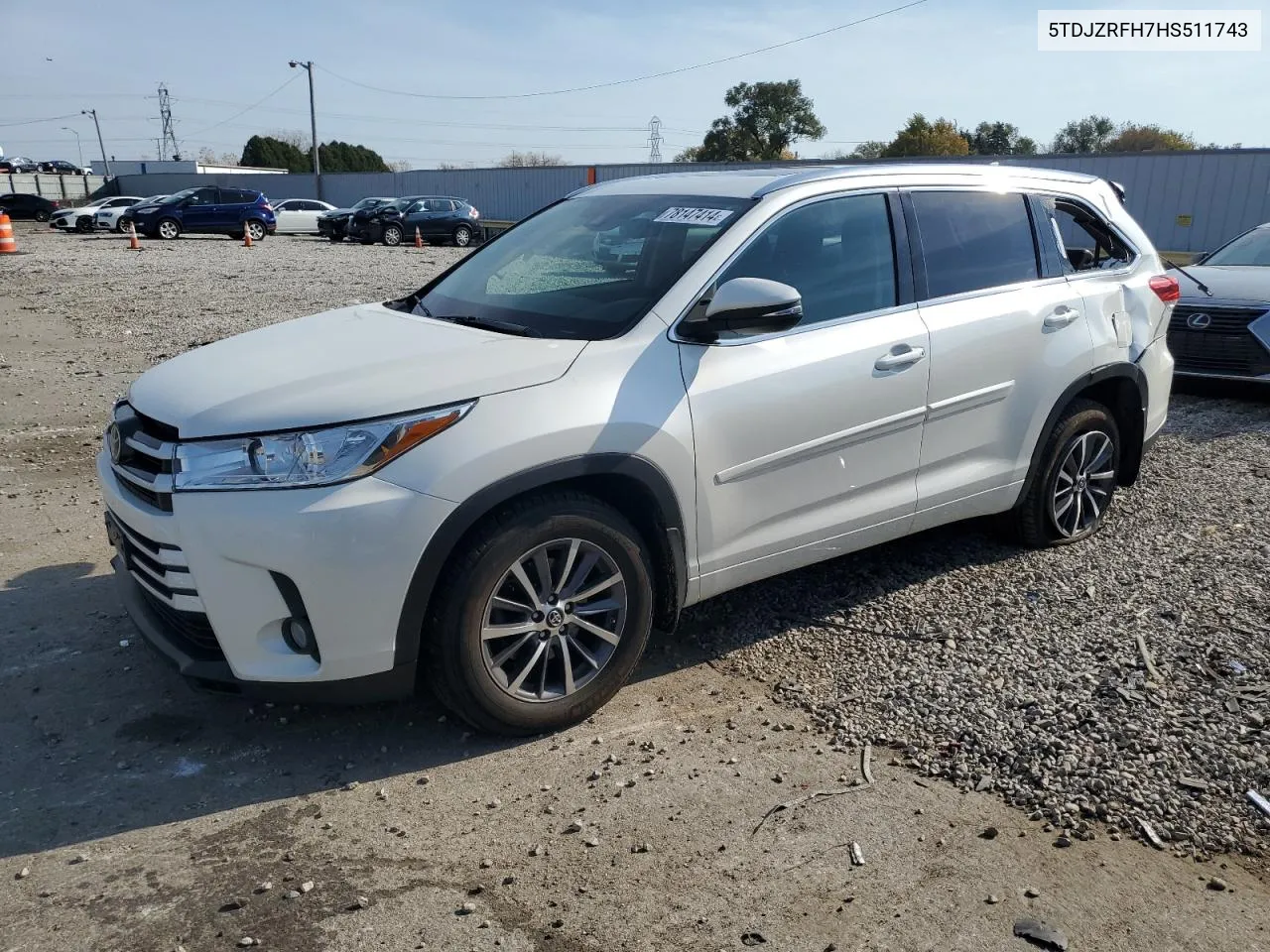 2017 Toyota Highlander Se VIN: 5TDJZRFH7HS511743 Lot: 78147414