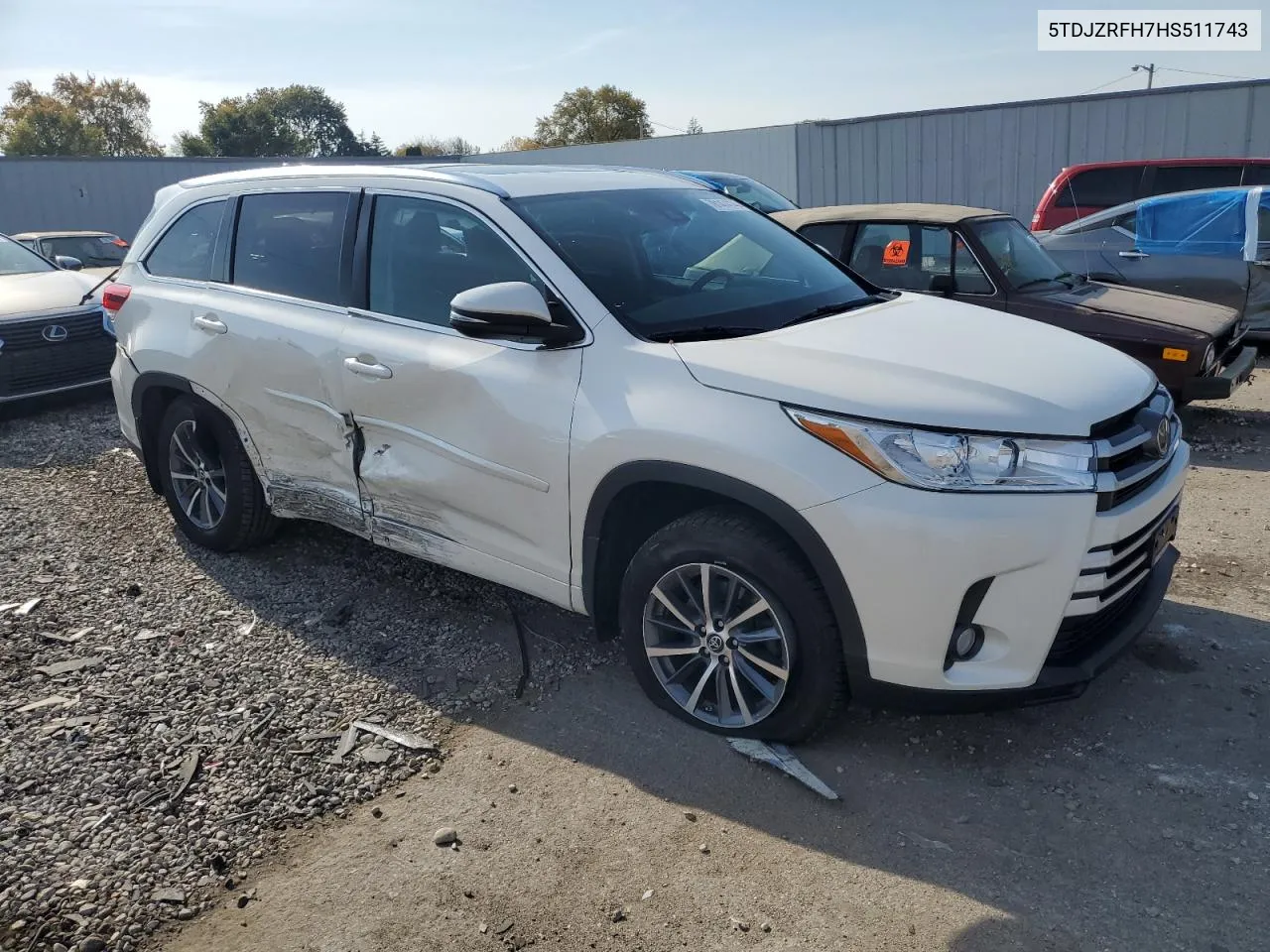 2017 Toyota Highlander Se VIN: 5TDJZRFH7HS511743 Lot: 78147414