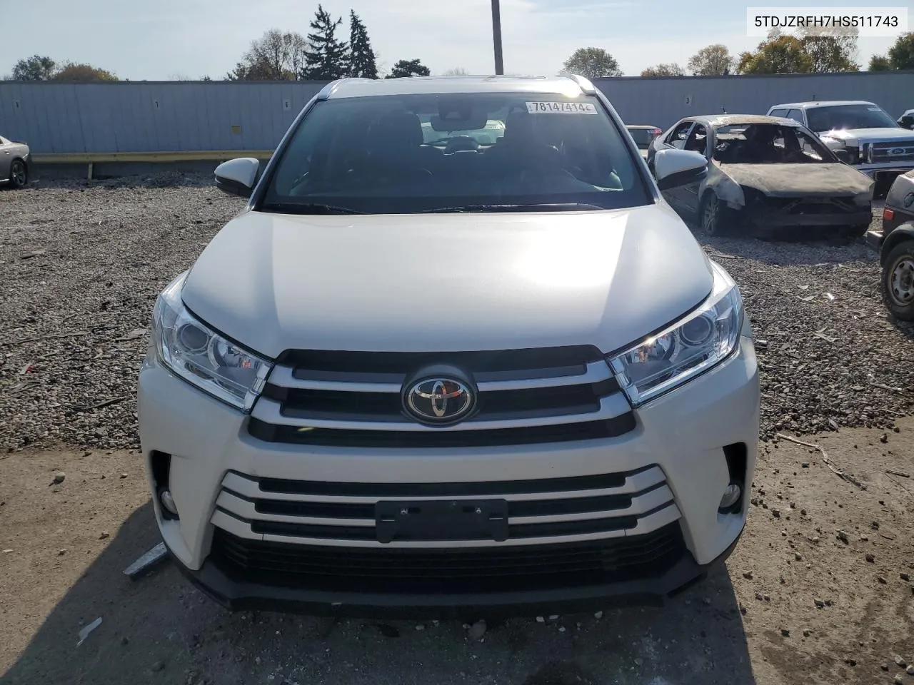 2017 Toyota Highlander Se VIN: 5TDJZRFH7HS511743 Lot: 78147414