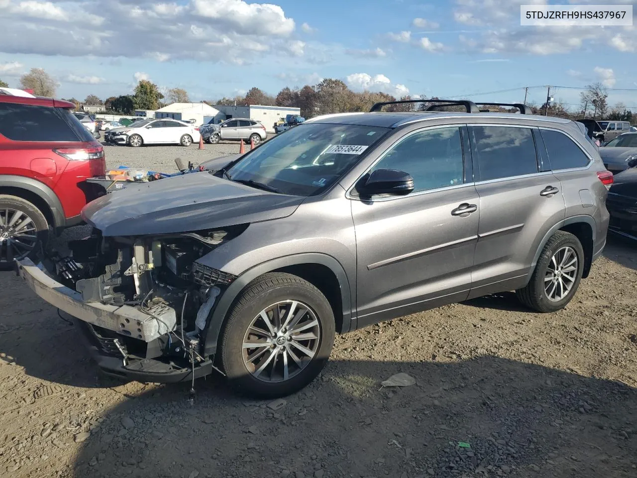 2017 Toyota Highlander Se VIN: 5TDJZRFH9HS437967 Lot: 78573644