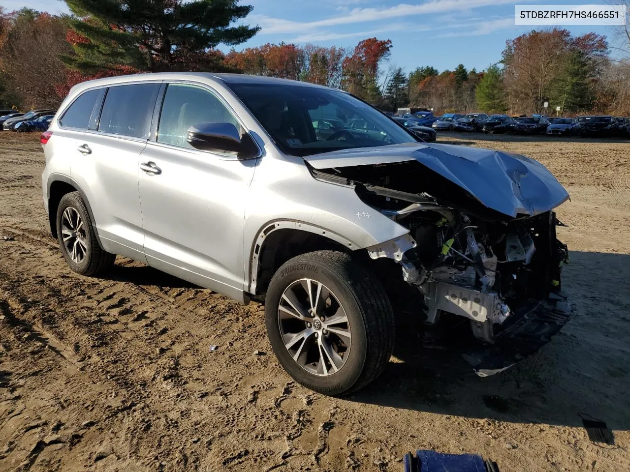 2017 Toyota Highlander Le VIN: 5TDBZRFH7HS466551 Lot: 78711834