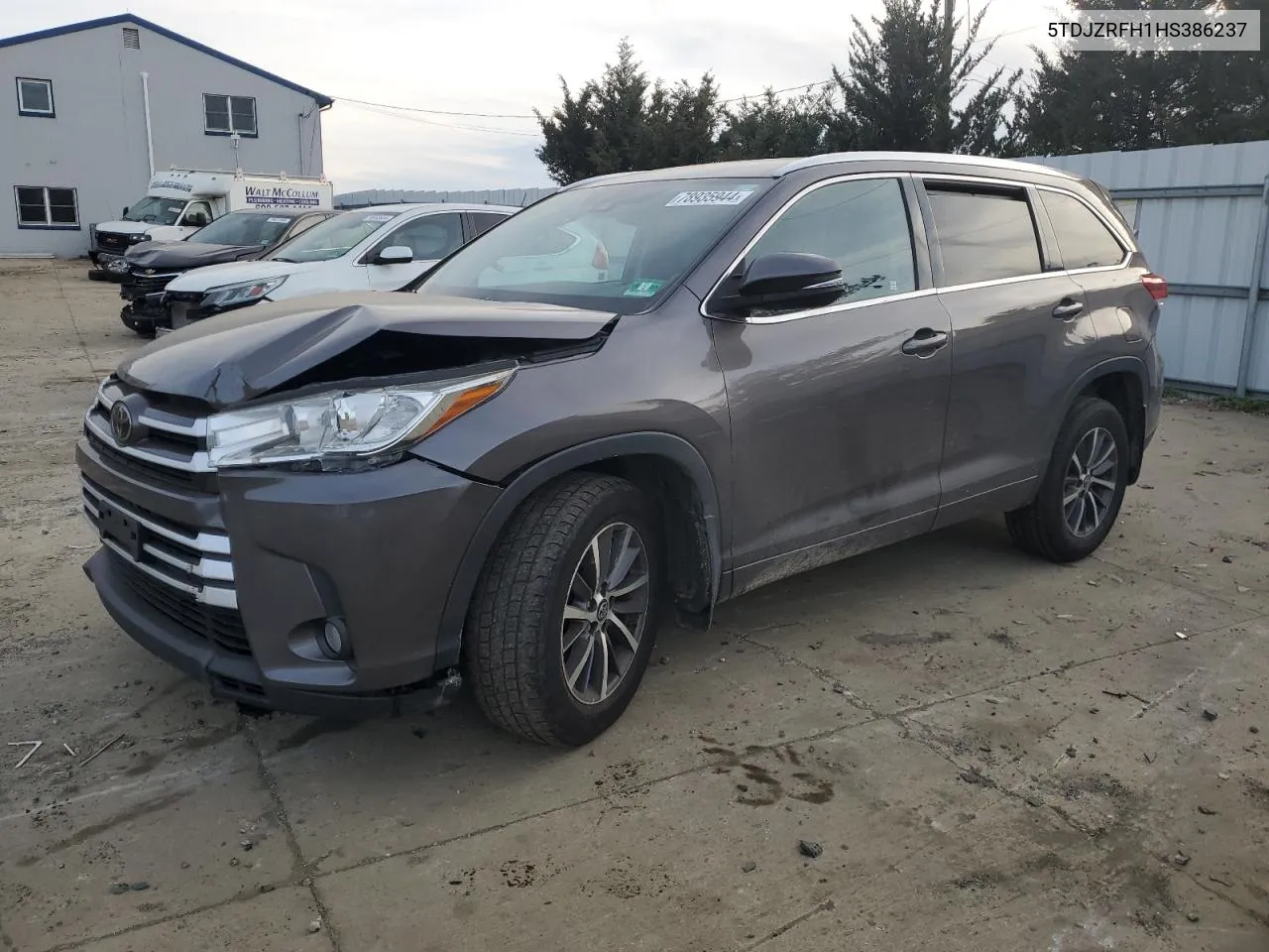 2017 Toyota Highlander Se VIN: 5TDJZRFH1HS386237 Lot: 78935944