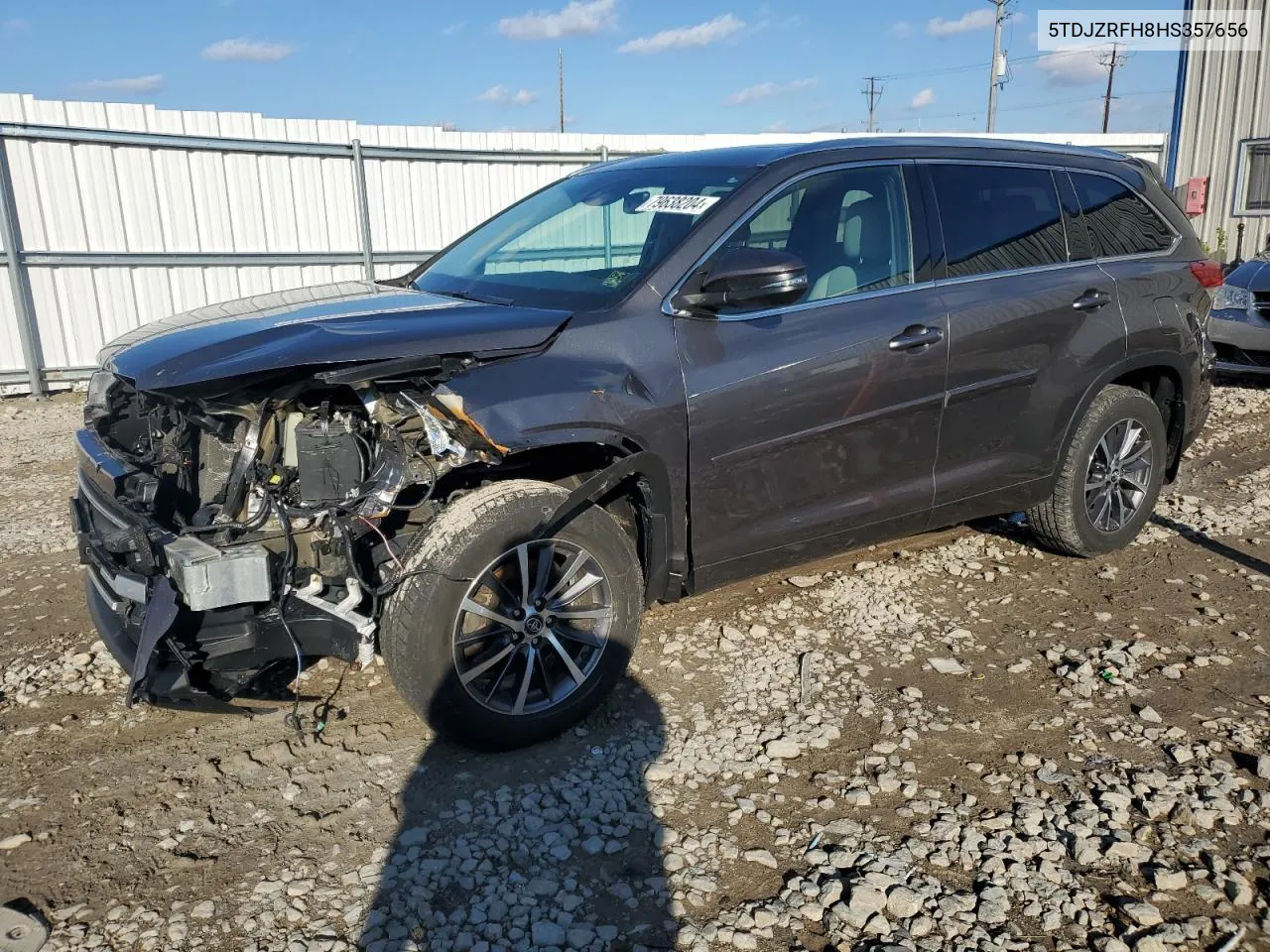 2017 Toyota Highlander Se VIN: 5TDJZRFH8HS357656 Lot: 79638204