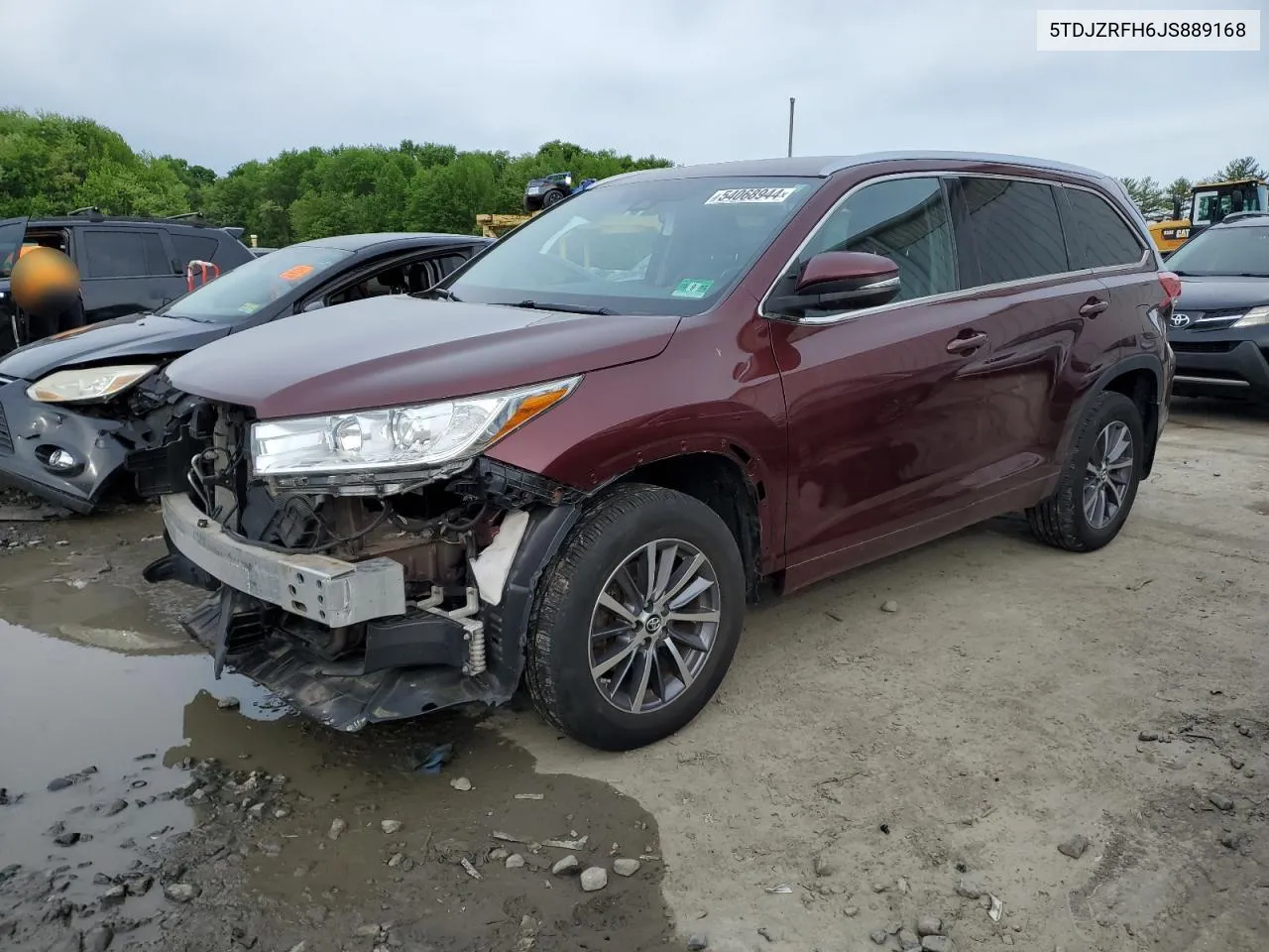 2018 Toyota Highlander Se VIN: 5TDJZRFH6JS889168 Lot: 54068944