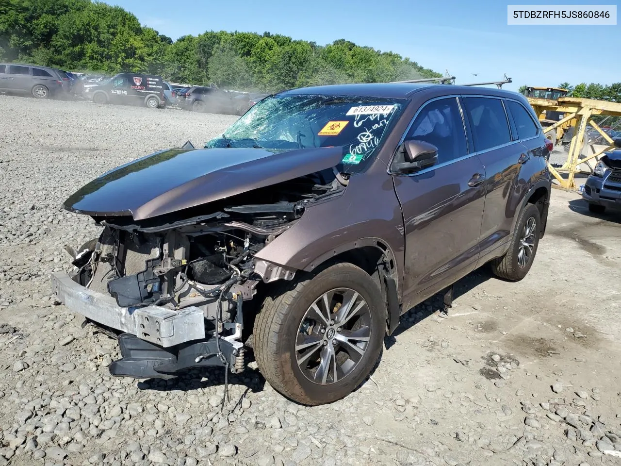 2018 Toyota Highlander Le VIN: 5TDBZRFH5JS860846 Lot: 61374924