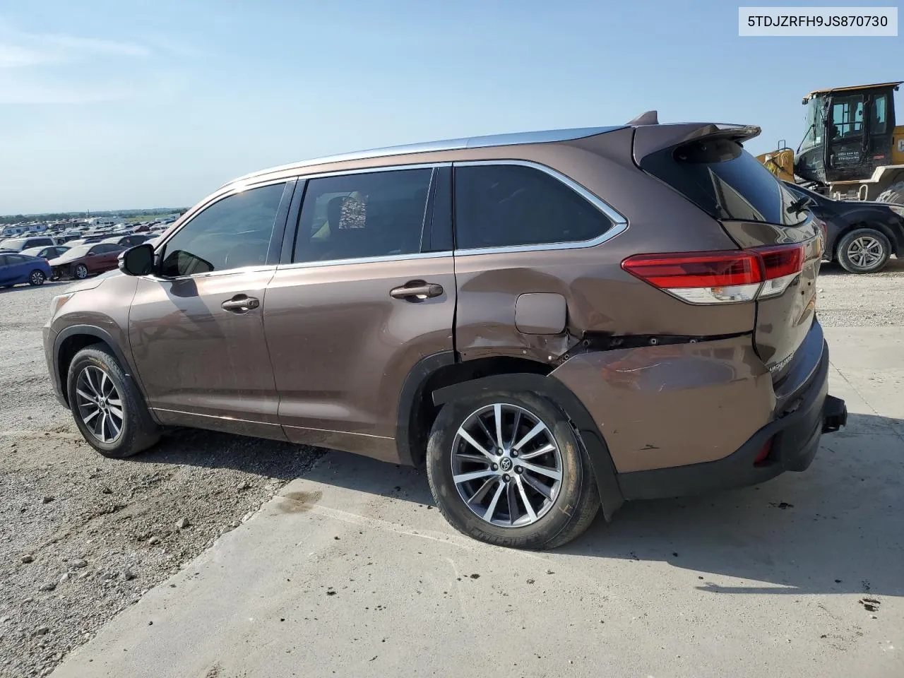 2018 Toyota Highlander Se VIN: 5TDJZRFH9JS870730 Lot: 63287914