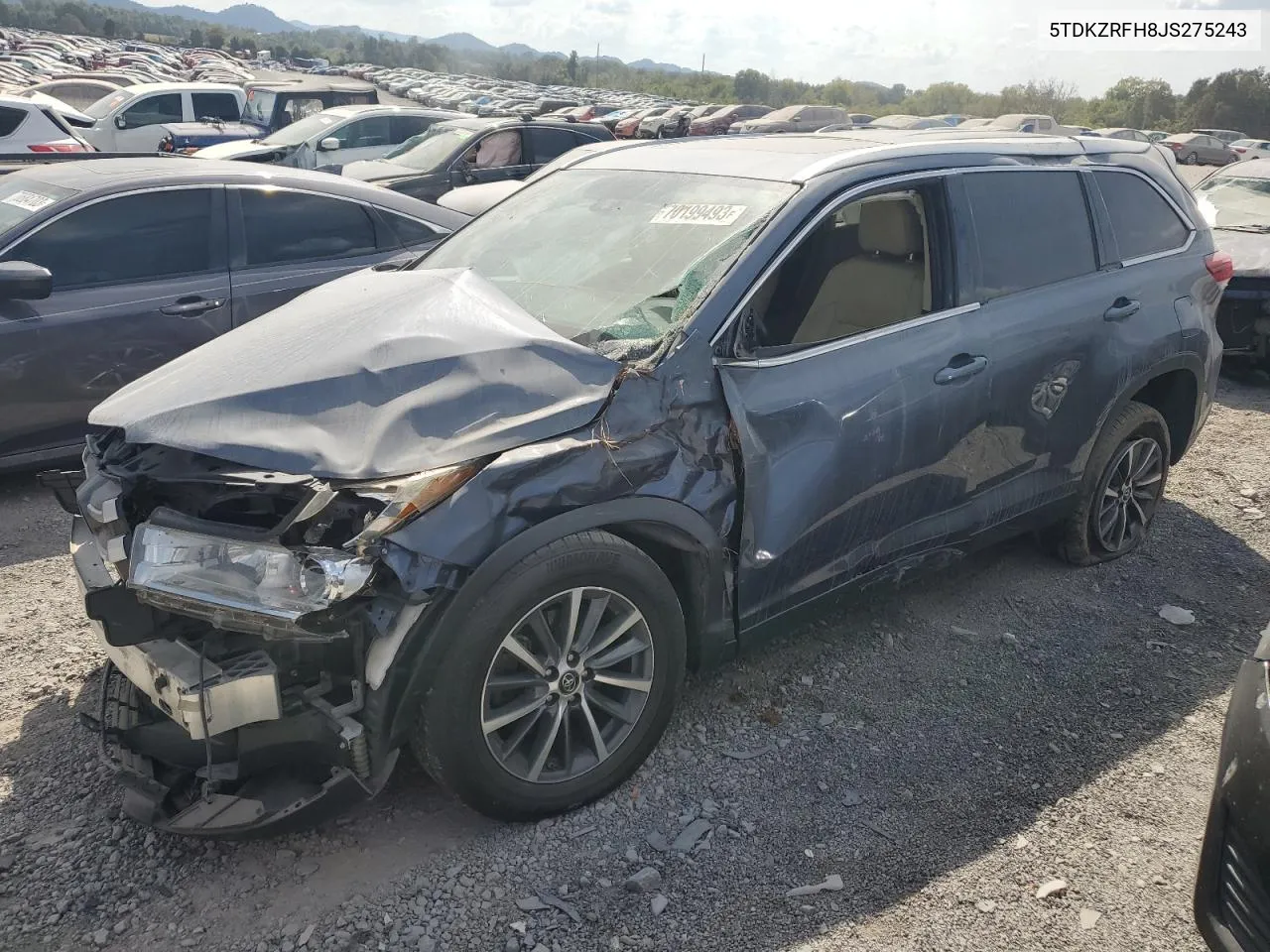 2018 Toyota Highlander Se VIN: 5TDKZRFH8JS275243 Lot: 68678084