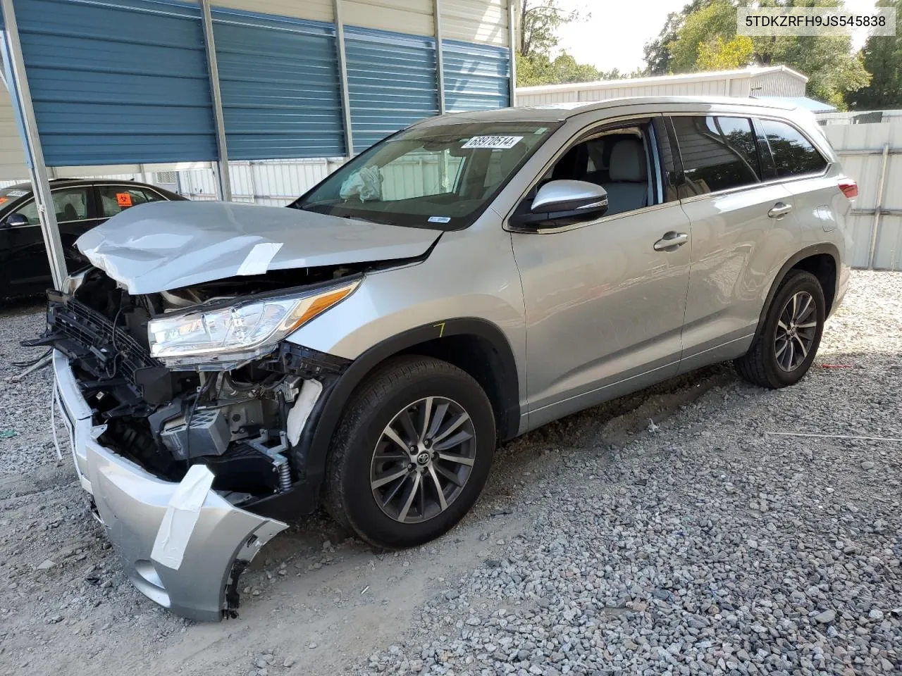 2018 Toyota Highlander Se VIN: 5TDKZRFH9JS545838 Lot: 68970514