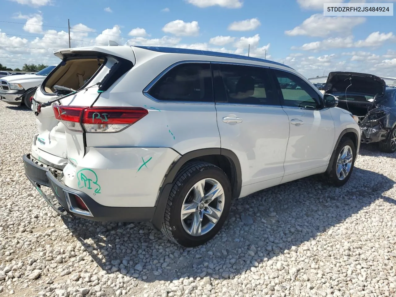 5TDDZRFH2JS484924 2018 Toyota Highlander Limited