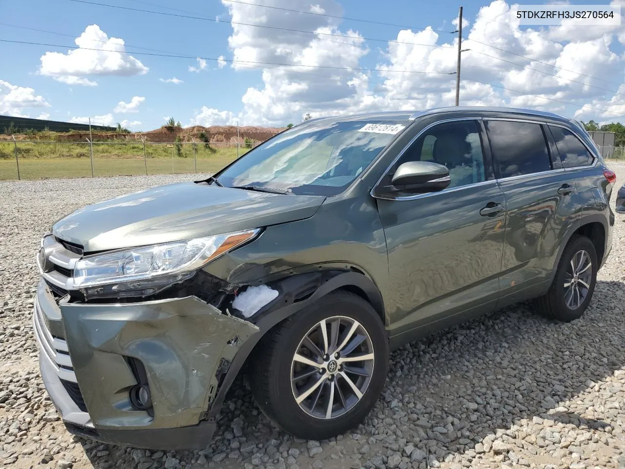 2018 Toyota Highlander Se VIN: 5TDKZRFH3JS270564 Lot: 69612814