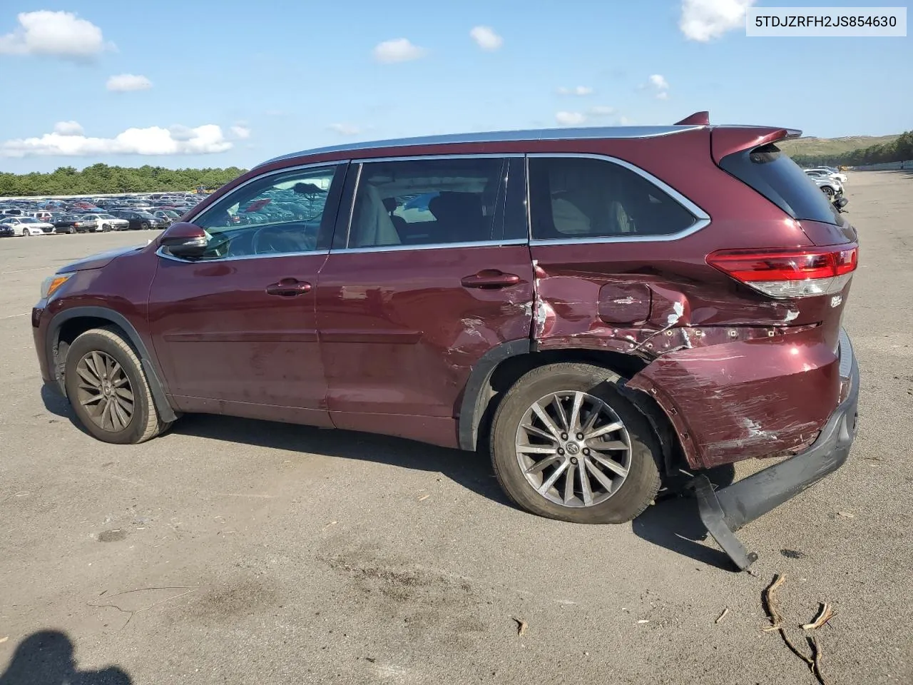 2018 Toyota Highlander Se VIN: 5TDJZRFH2JS854630 Lot: 70744944