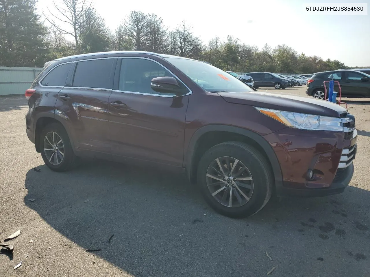 2018 Toyota Highlander Se VIN: 5TDJZRFH2JS854630 Lot: 70744944