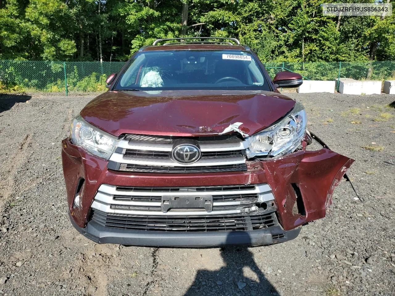 2018 Toyota Highlander Se VIN: 5TDJZRFH9JS856343 Lot: 70898854