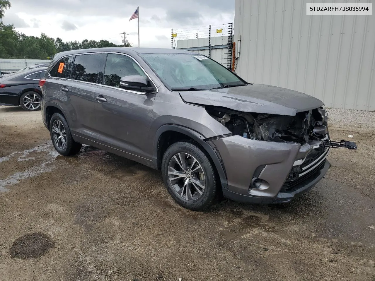 2018 Toyota Highlander Le VIN: 5TDZARFH7JS035994 Lot: 71231494