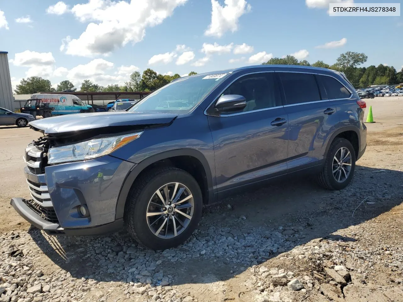 2018 Toyota Highlander Se VIN: 5TDKZRFH4JS278348 Lot: 71869874