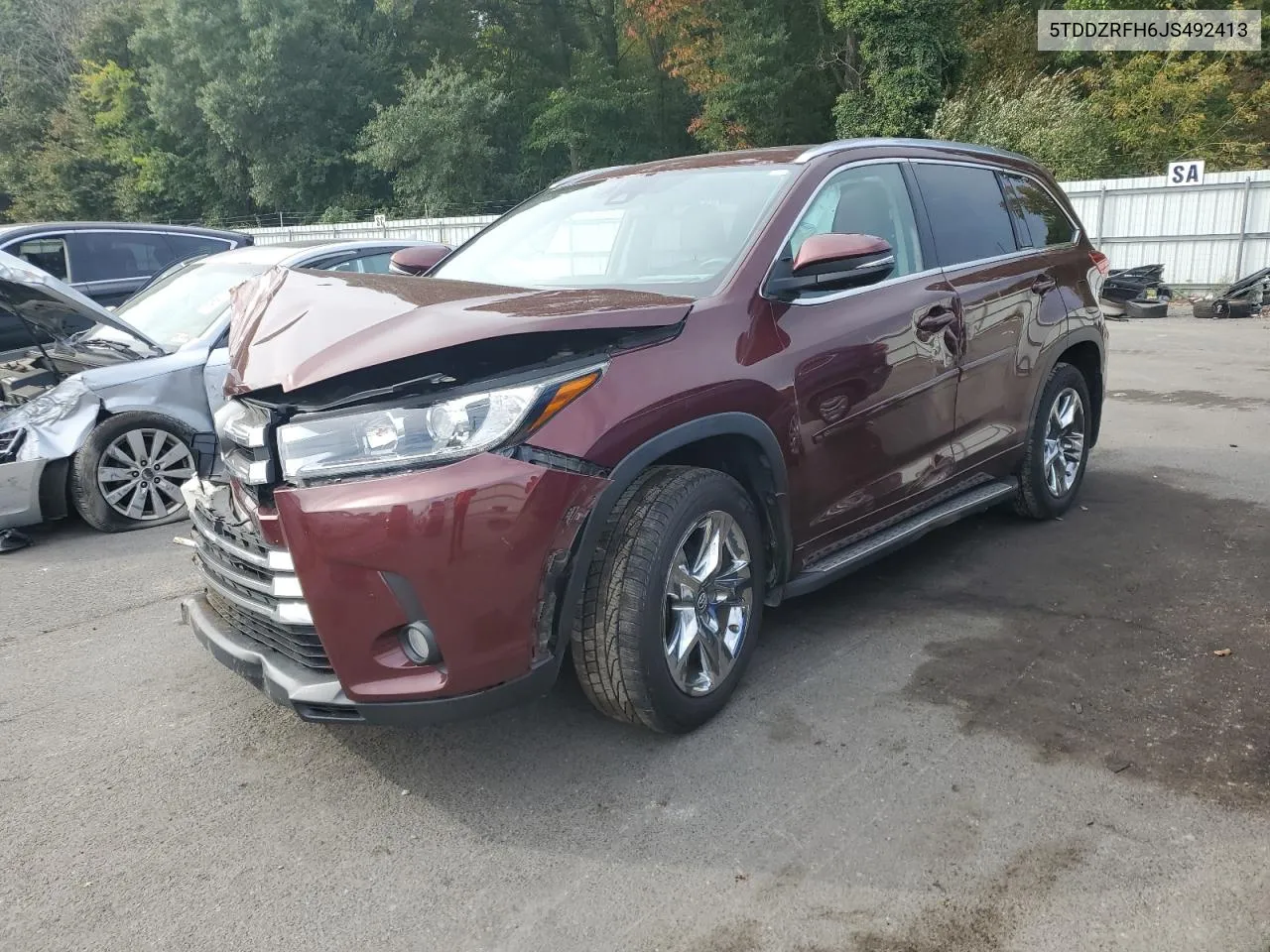 5TDDZRFH6JS492413 2018 Toyota Highlander Limited