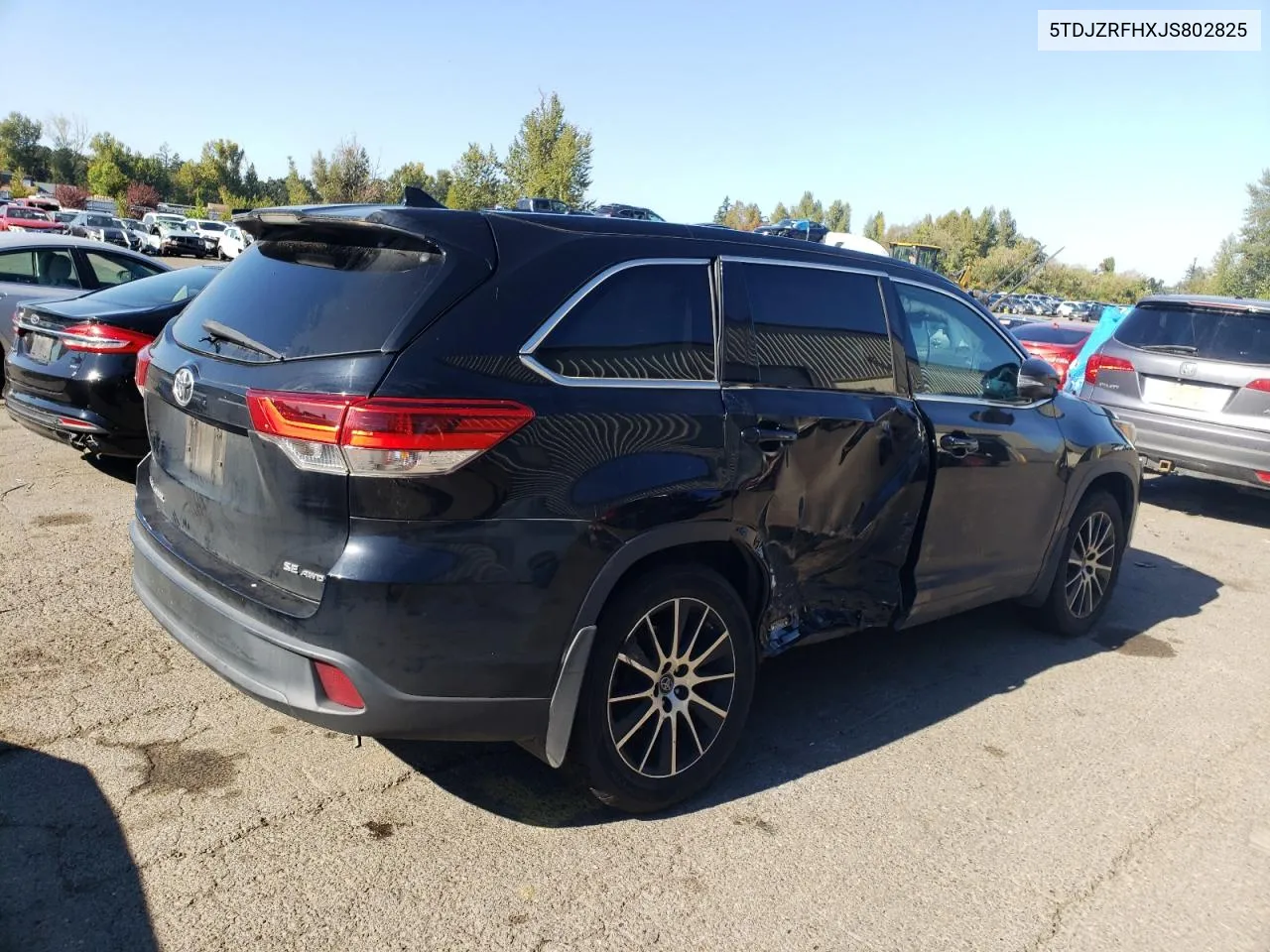 2018 Toyota Highlander Se VIN: 5TDJZRFHXJS802825 Lot: 72738214