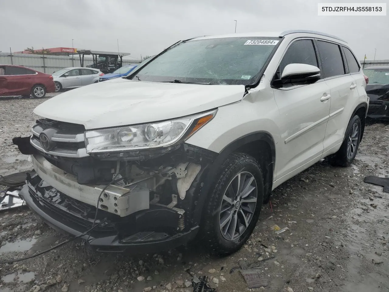 2018 Toyota Highlander Se VIN: 5TDJZRFH4JS558153 Lot: 73204884