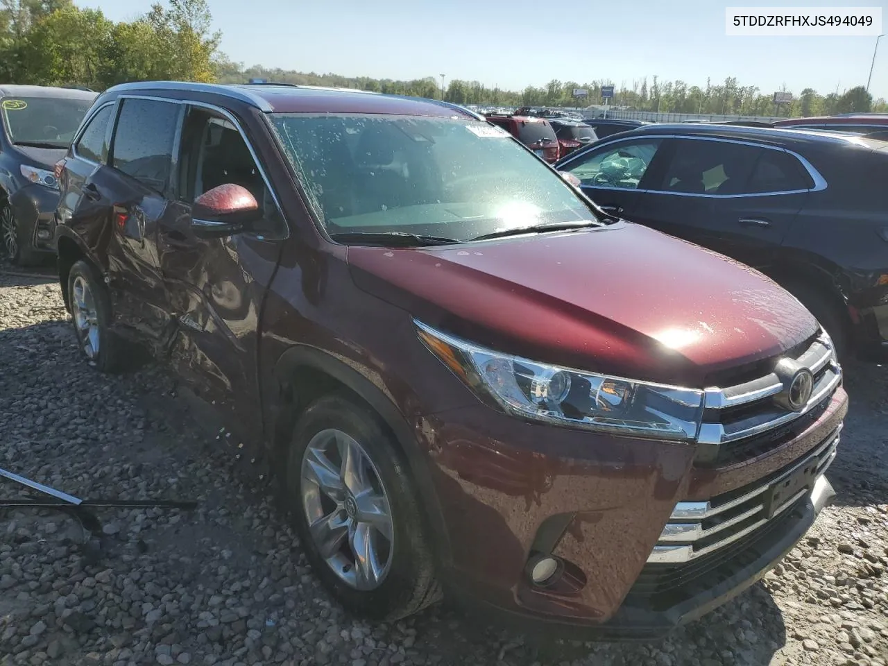 5TDDZRFHXJS494049 2018 Toyota Highlander Limited