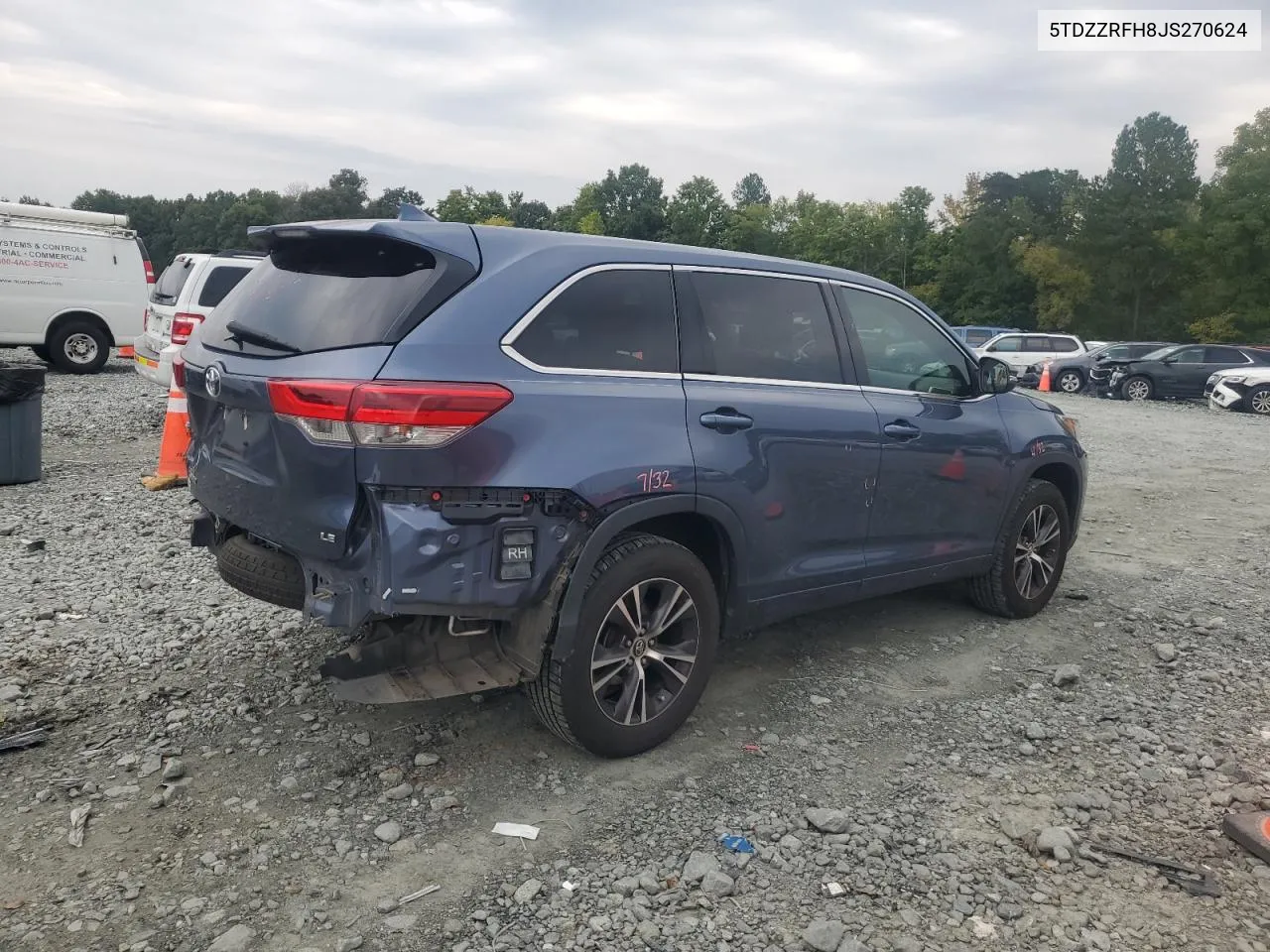 5TDZZRFH8JS270624 2018 Toyota Highlander Le