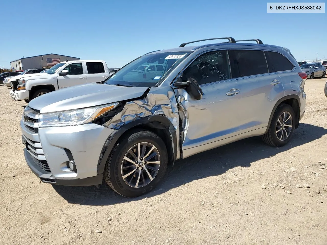 2018 Toyota Highlander Se VIN: 5TDKZRFHXJS538042 Lot: 73310454