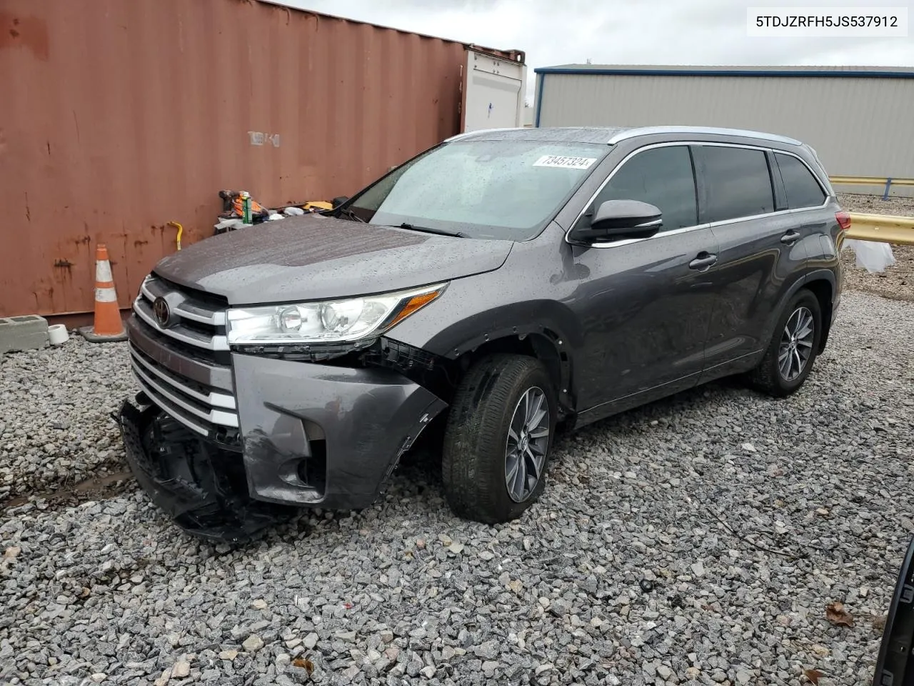 2018 Toyota Highlander Se VIN: 5TDJZRFH5JS537912 Lot: 73457324