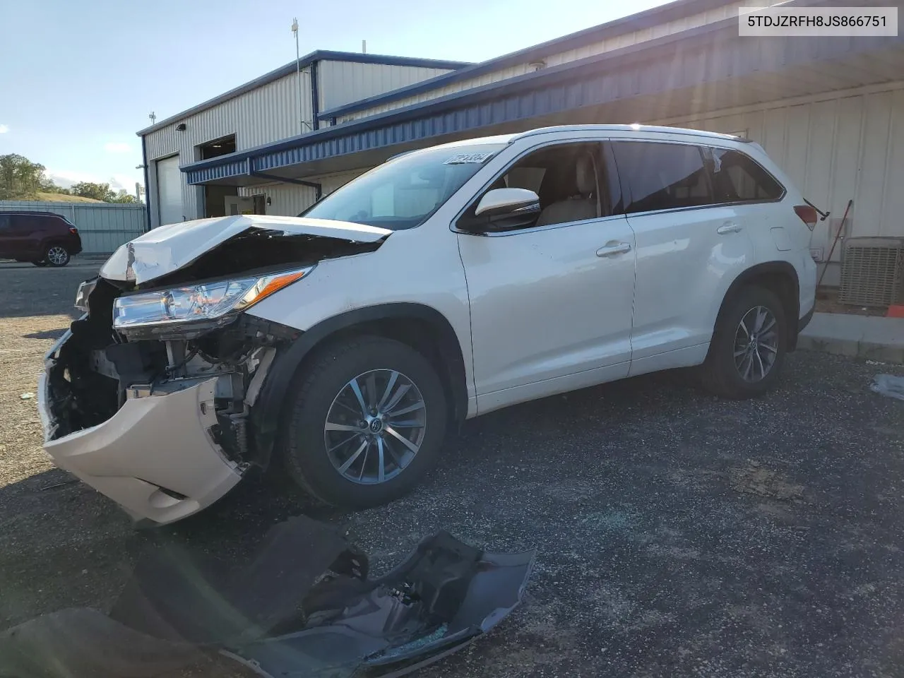 2018 Toyota Highlander Se VIN: 5TDJZRFH8JS866751 Lot: 73613364