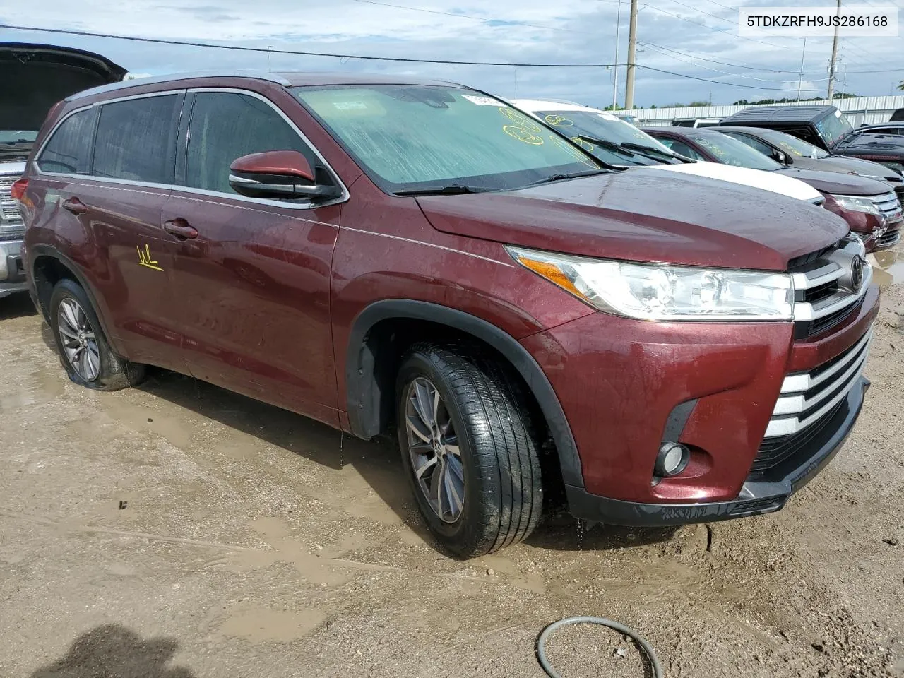 2018 Toyota Highlander Se VIN: 5TDKZRFH9JS286168 Lot: 73845814